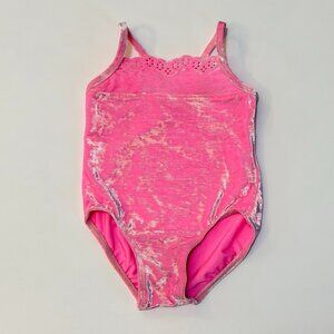 Girls 3T Leotard Pink Velvet Dance Gymnastics